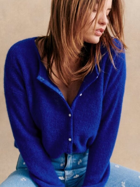 Sezane Sweaters - Sézane Gaspard Cardigan Royal Blue. Size Medium.